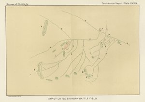 Kort over Little Bighorn Battlefield