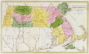 Kort over Massachusetts, fra 