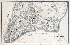Kort over New York (litho) af American School