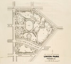 Kort over Union Park, Chicago, Illinois af American School