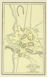 Kort over byen i det antikke Rom under dens storhed, f.Kr. 30-AD 400