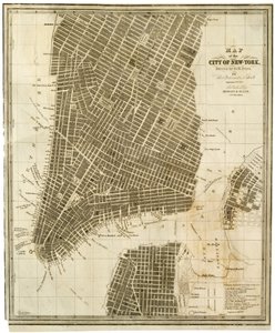 Kort over byen New-York [på Manhattan, så langt nord som 36th Street] af American School
