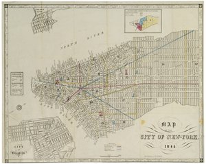Kort over byen New York. af American School
