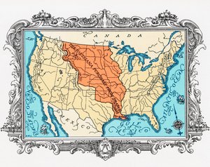Kort over Louisiana-købet af American School