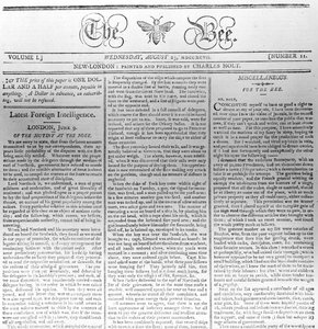 Masthead of The Bee, trykt 23. august 1797 (tryk) af American School