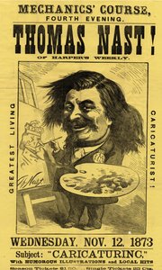 Mekanikerkursus, fjerde aften. Thomas Nast!, udgivet af Currier & Ives, 1873 af American School