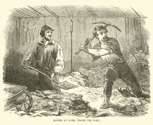 Minearbejdere på arbejde under fortet, juni 1863 af American School