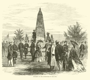 Monument på slagmarken ved Bull Run, september 1862 af American School