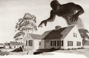 Pantemonster væver over et familiehus af American School