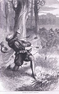 Murder of White "s assistant, illustration from Cassell "s History of the United States pub. by Petter & Galpin c.1890dani af American School