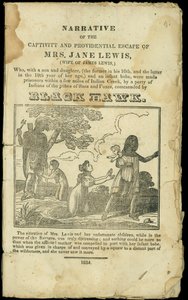 Fortælling om fangenskab og forsynsmæssig flugt af fru Jane Lewis, udgivet i 1832 af American School