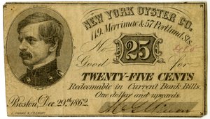 New York Oyster Co., 119 Merrimac & 57 Portland St., 1862 af American School