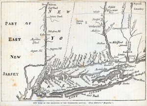 New York i begyndelsen af det attende århundrede (litho) af American School