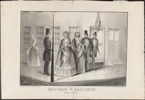 New York af Gas Light, Hooking a Victim, c.1850 af American School