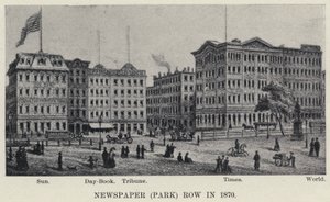 Avis (Park) Row i 1870 (litho) af American School