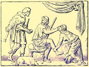 Odysseus genkendt af sin sygeplejerske, illustration fra History of Greece af Victor Duruy, udgivet 1890 (digitalt forbedret billede) af American School