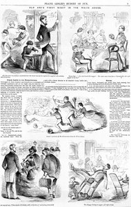 Old Abes første nat i Det Hvide Hus, ca. 1860 af American School