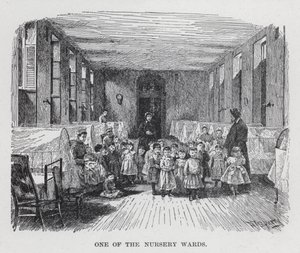 En af vuggestuerne (litho) af American School