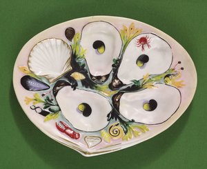 Østerstallerken, fremstillet af Union Porcelain Works, Greenpoint, New York, ca. 1880 (porcelæn)