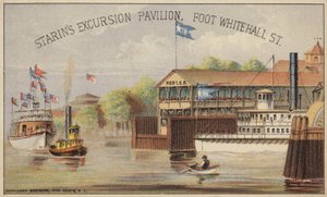 Paddle Steamer ved molen af American School