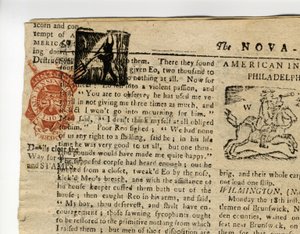 Side fra Halifax Gazette, eller The Weekly Adviser", Nova Scotia, 12.-19. december, 1765 af American School