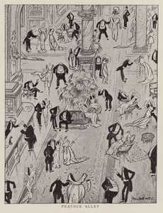 Peacock Alley, tegneserie, der håner tidens prangende mode (litografi) af American School