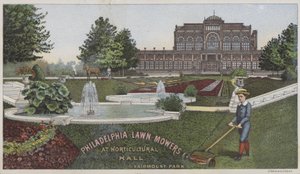 Philadelphia plæneklippere i havebrugshallen (chromolitho) af American School