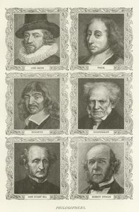 Filosofer, Lord Bacon, Pascal, Descartes, Schopenhauer, John Stuart Mill, Herbert Spencer af American School