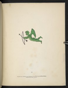 Tallerken 15. Grøn Amorfigur.  Spectropia; eller, Overraskende spektrale illusioner, der viser spøgelser overalt og af enhver farve osv. ser. 1.  J.H. Brun  1864 af American School
