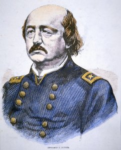 Portræt af Benjamin F. Butler (farve litho) af American School