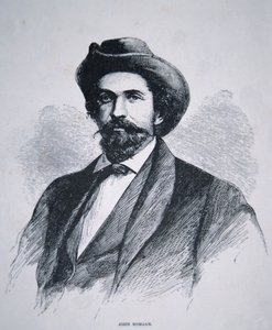 Portræt af John Hunt Morgan (1825-64) (litho) af American School