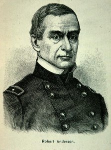 Portræt af major Robert Anderson (1805-71) (litho) af American School