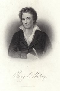 Portræt af Percy Bysshe Shelley af American School