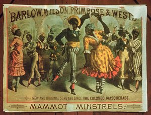 Plakat reklame Barlow, Wilson, Primrose og Wests Mammot Minstrels Colored Masquerade