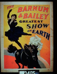 Plakat, der reklamerer for Barnum og Baileys største show på jorden