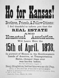 Plakat udstedt af Benjamin "Pap" Singleton af American School