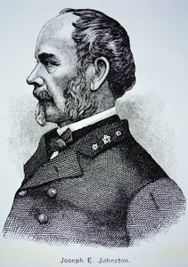 Portræt af general Joseph E. Johnston (1807-1891) (litho) af American School
