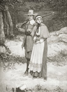 Puritaner går i kirke, fra 