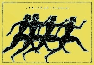 Race, illustration fra History of Greece af Victor Duruy, udgivet 1890 (digitalt forbedret billede) af American School