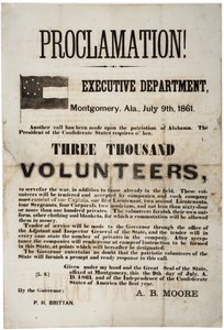 Rekruttering bredside anmoder om tre tusinde frivillige, 9. juli 1861 af American School