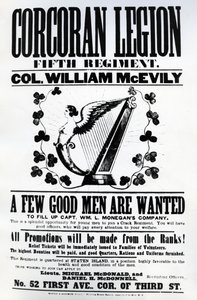 Rekrutteringsplakat for Corcoran Legion, 1862 (trykt papir)