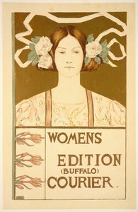 Gengivelse af en plakat, der reklamerer for Womens-udgaven Buffalo Courier