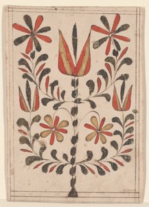 Reward of Merit (Belohnung), Fraktur Painting (pen & blæk med wc på papir) af American School