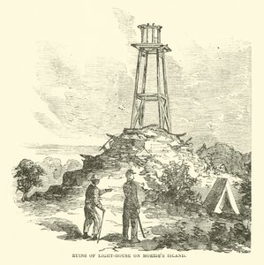 Ruiner af fyrtårn på Morris Island, juli 1863 af American School