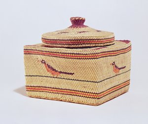Salish kurv med fugle, fra nordvestkysten (vævet fiber) af American School