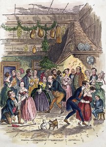 Scene fra A Christmas Carol, af Charles Dickens af American School