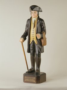 Skulptur af Diedrich Knickerbocker, som stod i Knickerbocker Hall i New York City, ca. 1850-67 (malet træ) af American School
