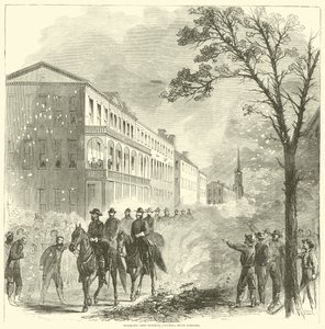 Shermans hær går ind i Columbia, South Carolina, februar 1865 af American School