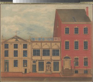 Butik og lager af Duncan Phyfe på Fulton Street i New York City, ca. 1817-1820 (akvarel, blæk og gouache på hvidt papir) af American School