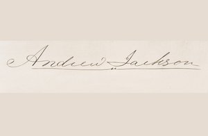 Signatur af Andrew Jackson af American School